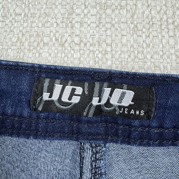 JC JQ  Bell Bottom Blue Jeans Women's Small High Rise Super Stretchy Distressed - Picture 11 of 16